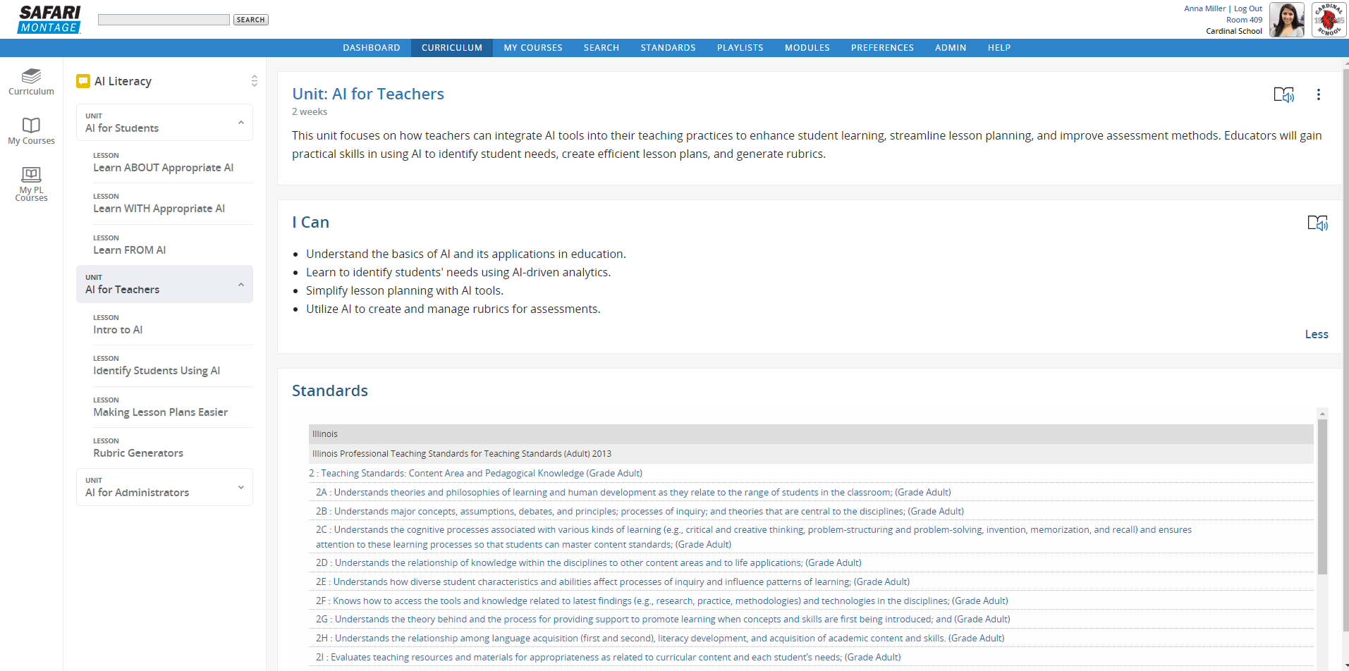 Curriculum LOR Professional Learning Module