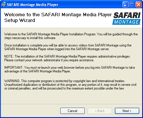 safari montage login